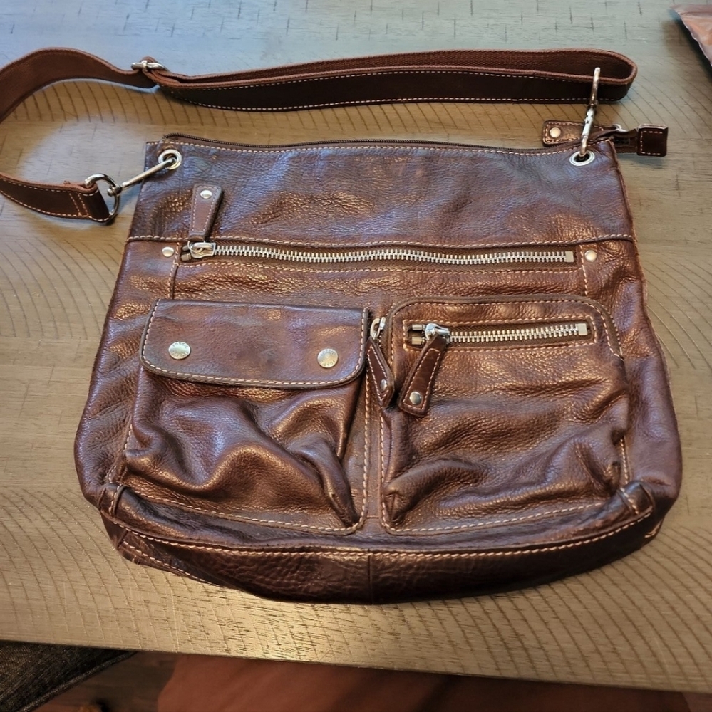 Fossil leather crossbody bag